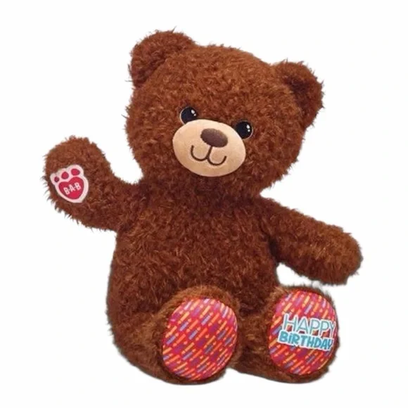 Build-A-Bear Happy Birthday Brown Teddy Bear Plush Stuffed - Picture 1 of 1